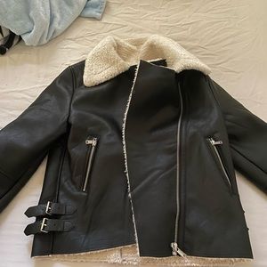 Warm faux leather jacket